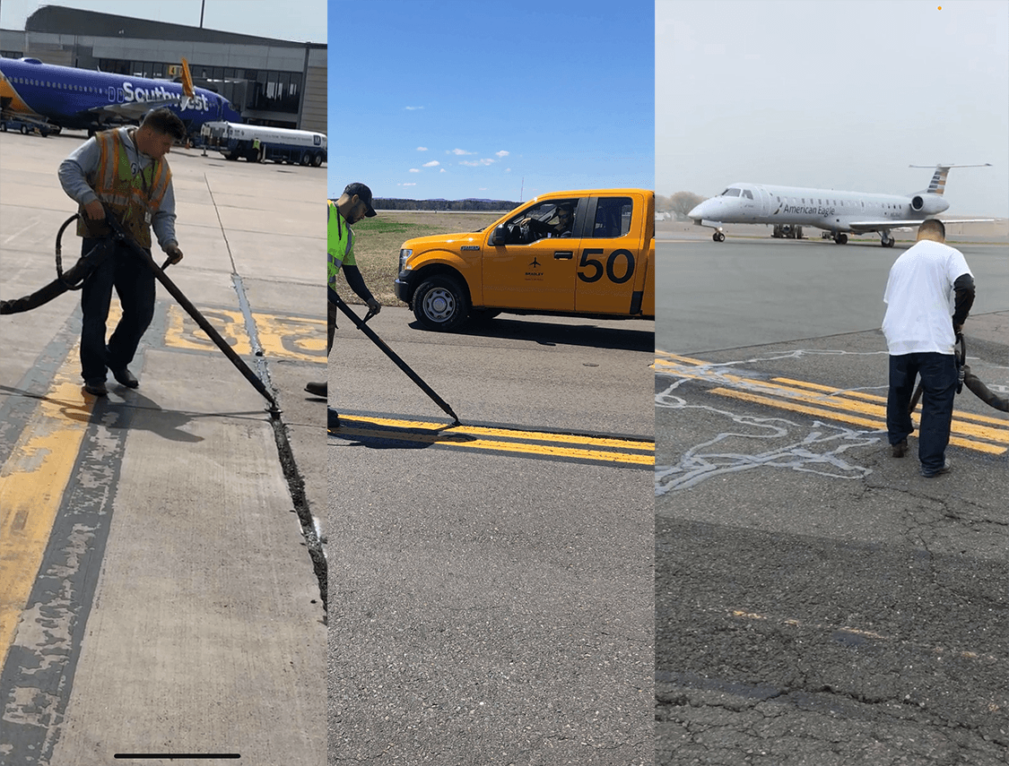 Professional airport sealcoating project in Connecticut by U-SEAL USA